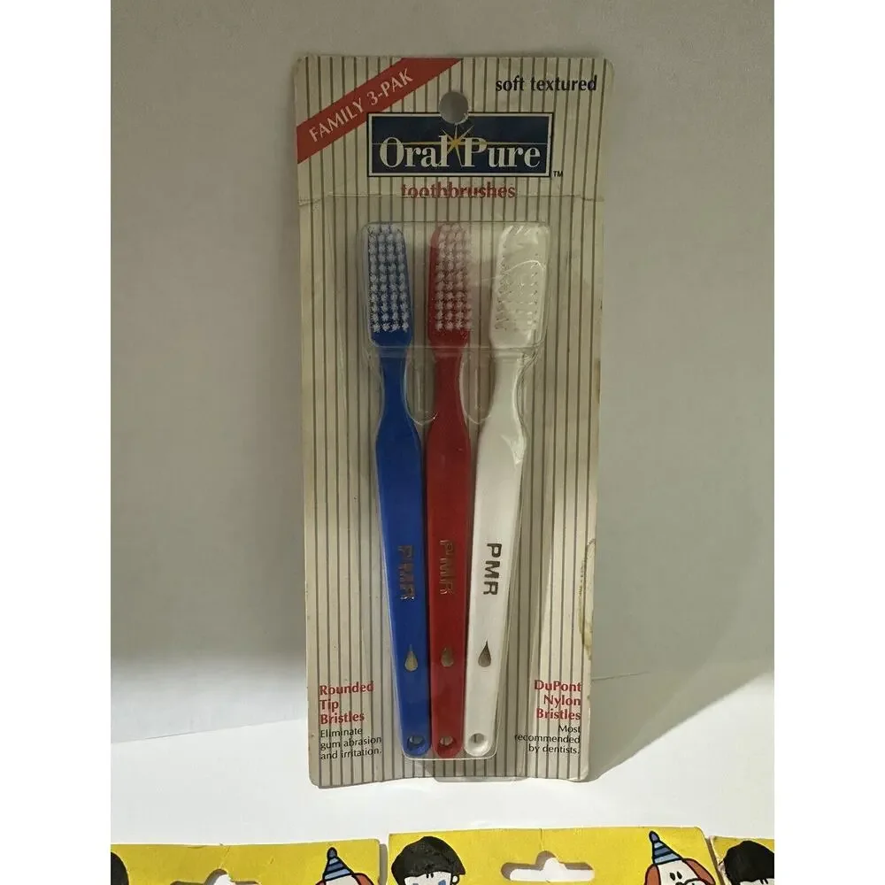 Lot 7 VINTAGE Children’s Toothbrushes Dura Kleen Oral Pure Kids Adult Toothbrush